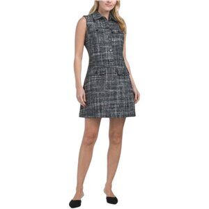 THEORY Wool Blend Sleeveless Military Mini Dress